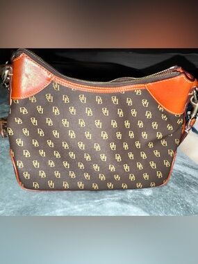 Dooney & Bourke Brown and Tan DB Monogram Shoulder Bag